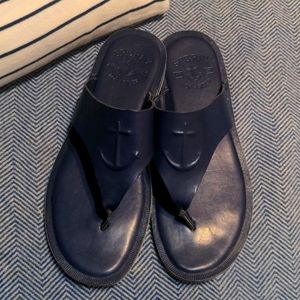 Navy Sperry Anchor Flip Flops